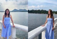 Aditi Govitrikar exudes a mesmerizing aura in blue dress