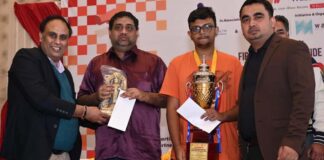 Grand Master Mitrabha Guha won the first Jaipur Open FIDE Rated Rapid Chess Tournament