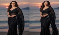 Nikita Rawal’s Black Saree Beach Look Creates Buzz